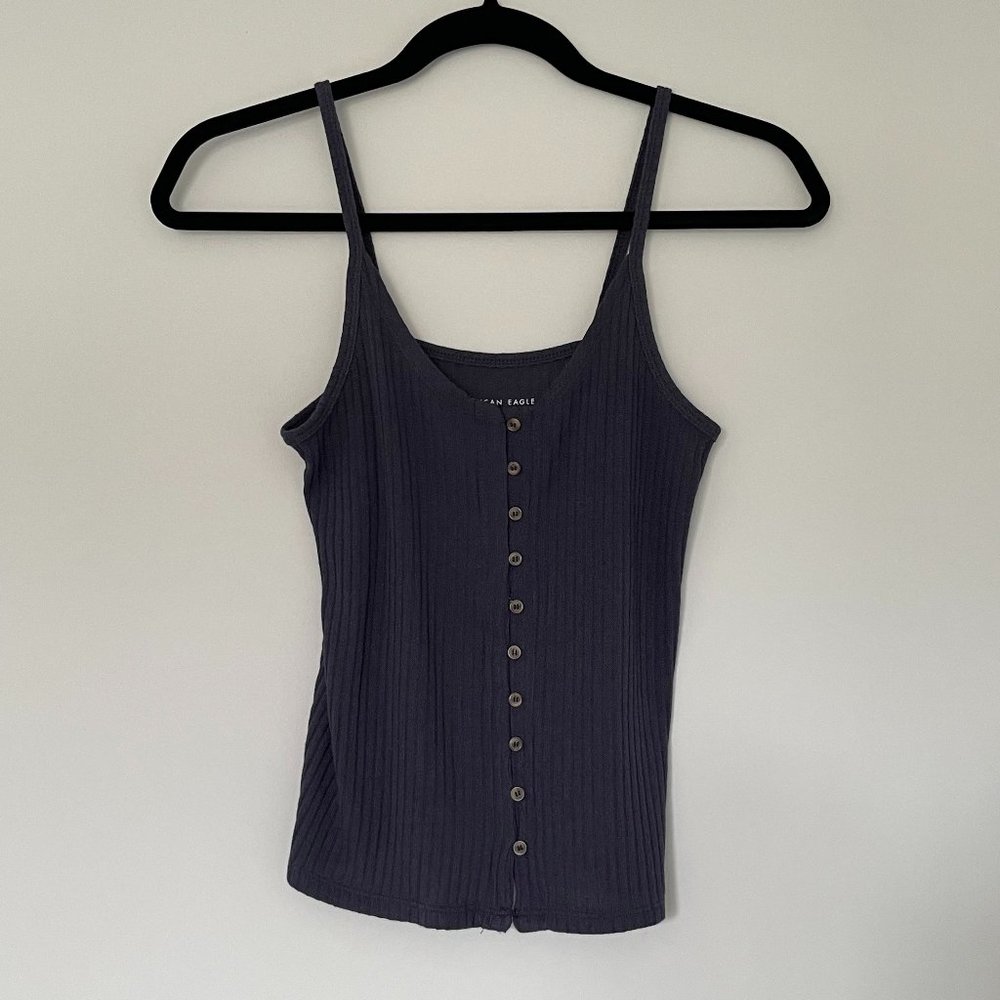 American Eagle – Purple/Grey Button Camisole